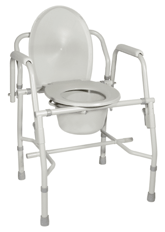 Deluxe Steel Drop Arm Commode