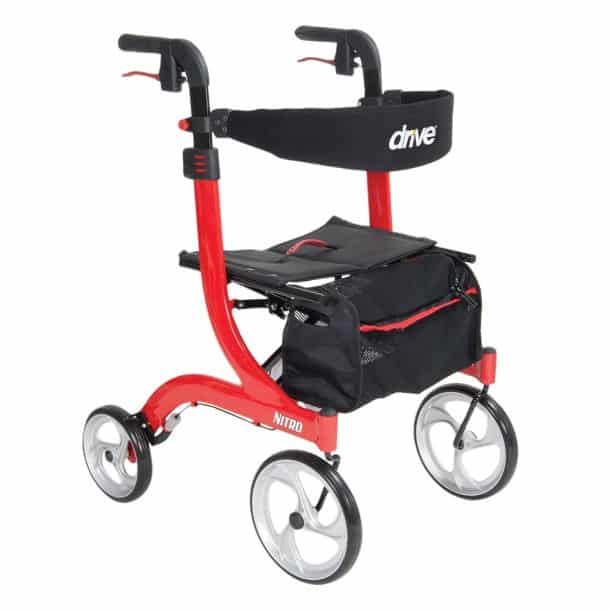 Nitro Aluminum Rollator, 10″ Casters